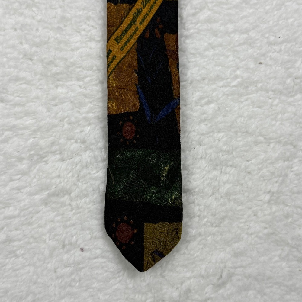 Ermenegildo‎ Zegna Silk Necktie Abstract Print Designer Mens Tie 59" Long - Picture 2 of 4